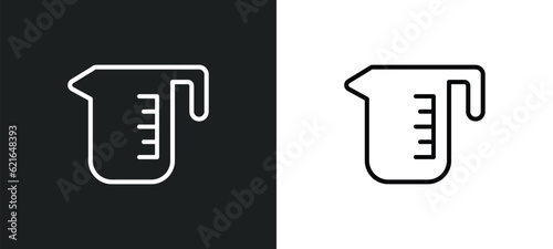 measurement jar outline icon in white and black colors. measurement jar flat vector icon from bistro and restaurant collection for web, mobile apps and ui.