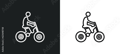 man cycling outline icon in white and black colors. man cycling flat vector icon from behavior collection for web, mobile apps and ui.