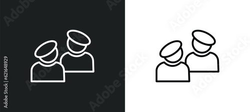 two friends outline icon in white and black colors. two friends flat vector icon from behavior collection for web, mobile apps and ui.