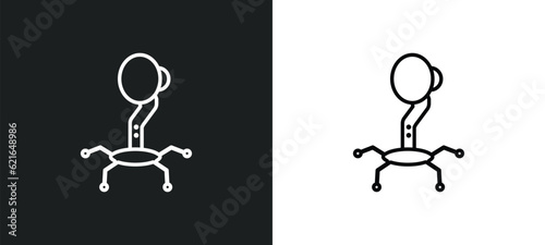 stand hairdryer outline icon in white and black colors. stand hairdryer flat vector icon from beauty collection for web, mobile apps and ui.