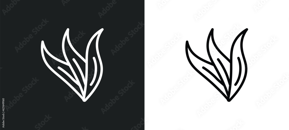aloe vera outline icon in white and black colors. aloe vera flat vector icon from beauty collection for web, mobile apps and ui.