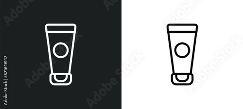 cream tube outline icon in white and black colors. cream tube flat vector icon from beauty collection for web, mobile apps and ui.