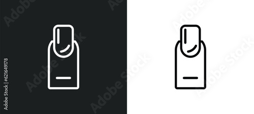finger with nail outline icon in white and black colors. finger with nail flat vector icon from beauty collection for web, mobile apps and ui.