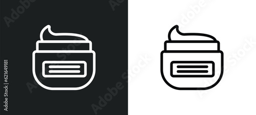 facial cream outline icon in white and black colors. facial cream flat vector icon from beauty collection for web, mobile apps and ui.