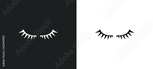 two eyelashes outline icon in white and black colors. two eyelashes flat vector icon from beauty collection for web, mobile apps and ui.