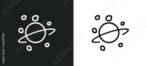 space junk outline icon in white and black colors. space junk flat vector icon from astronomy collection for web, mobile apps and ui.