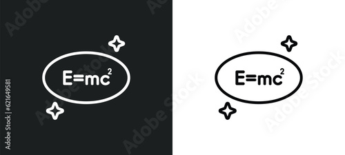 relativity outline icon in white and black colors. relativity flat vector icon from astronomy collection for web, mobile apps and ui.