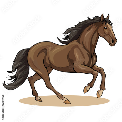 Horse cartoon vector illustration isolated on white background