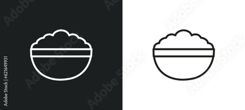 rice outline icon in white and black colors. rice flat vector icon from asian collection for web, mobile apps and ui.