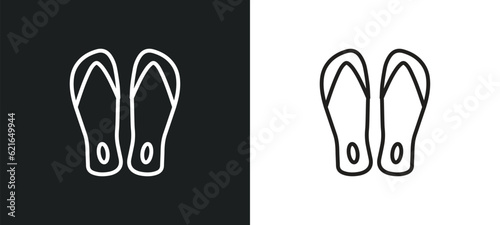 sandals outline icon in white and black colors. sandals flat vector icon from asian collection for web, mobile apps and ui.