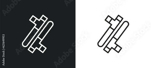 tonfa outline icon in white and black colors. tonfa flat vector icon from asian collection for web  mobile apps and ui.