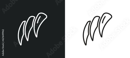 claw outline icon in white and black colors. claw flat vector icon from asian collection for web, mobile apps and ui.