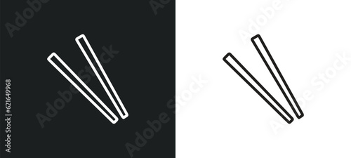 sticks outline icon in white and black colors. sticks flat vector icon from asian collection for web  mobile apps and ui.