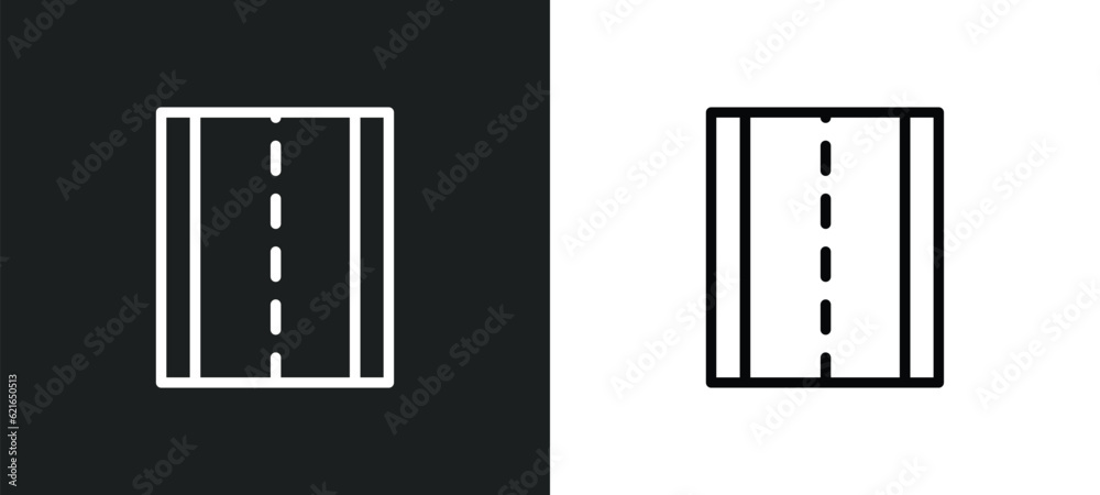 road outline icon in white and black colors. road flat vector icon from artificial intelligence collection for web, mobile apps and ui.