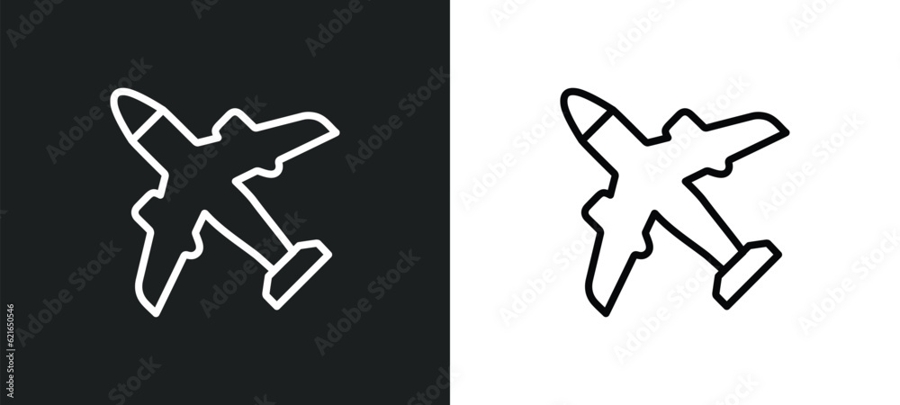 aeroplane outline icon in white and black colors. aeroplane flat vector icon from artificial intelligence collection for web, mobile apps and ui.