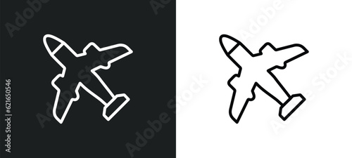 aeroplane outline icon in white and black colors. aeroplane flat vector icon from artificial intelligence collection for web, mobile apps and ui.