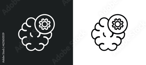 unsupervised learning outline icon in white and black colors. unsupervised learning flat vector icon from artificial intellegence collection for web, mobile apps and ui.