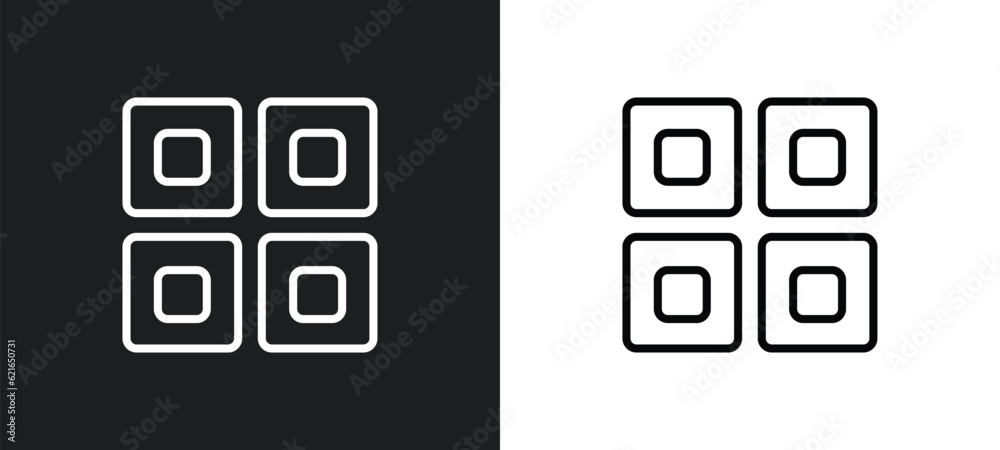 ai grid outline icon in white and black colors. ai grid flat vector icon from artificial intellegence collection for web, mobile apps and ui.