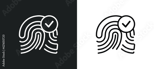 biometrics outline icon in white and black colors. biometrics flat vector icon from artificial intellegence collection for web, mobile apps and ui.