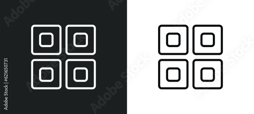 ai grid outline icon in white and black colors. ai grid flat vector icon from artificial intellegence collection for web, mobile apps and ui.