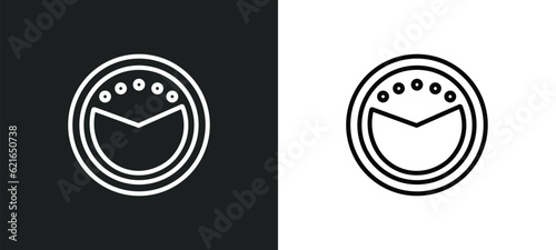 Billede på lærred timelapse outline icon in white and black colors