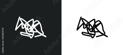 scribble outline icon in white and black colors. scribble flat vector icon from art collection for web, mobile apps and ui.