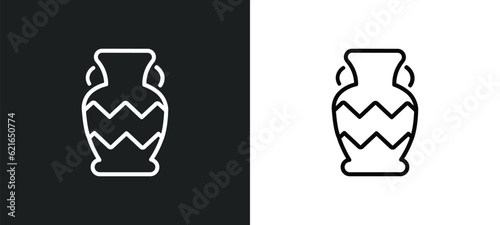 ceramic vase outline icon in white and black colors. ceramic vase flat vector icon from art collection for web, mobile apps and ui.