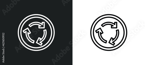 three curved arrows outline icon in white and black colors. three curved arrows flat vector icon from arrows collection for web, mobile apps and ui.