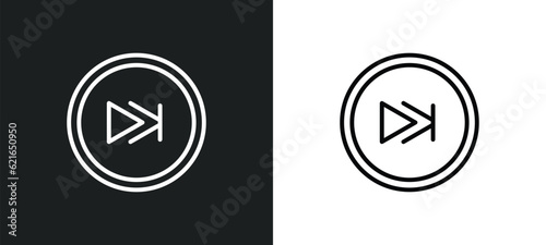 fast forward outline icon in white and black colors. fast forward flat vector icon from arrows collection for web, mobile apps and ui.