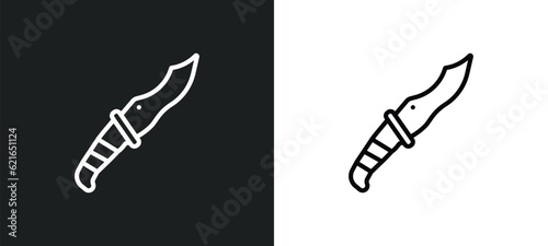 combat knife outline icon in white and black colors. combat knife flat vector icon from army and war collection for web, mobile apps and ui.