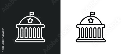 federal agency outline icon in white and black colors. federal agency flat vector icon from army and war collection for web, mobile apps and ui. photo