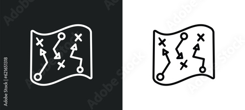 militar strategy outline icon in white and black colors. militar strategy flat vector icon from army collection for web, mobile apps and ui.