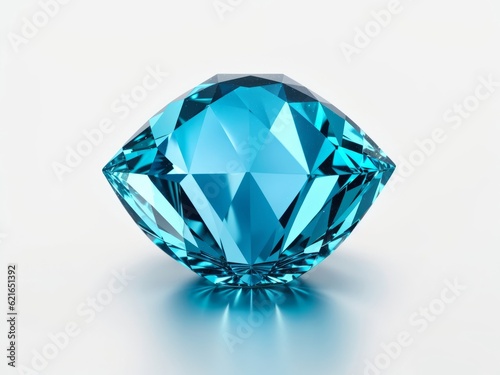 blue shiny diamond on white background gems jewelry 