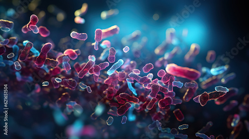 Realistic photo bacterium. Created with Generative AI photo