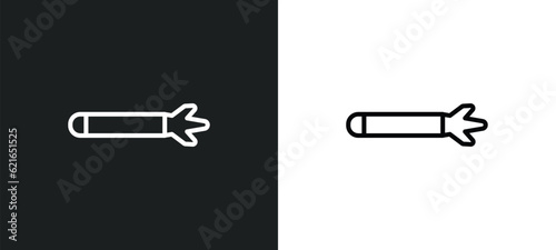 torpedo outline icon in white and black colors. torpedo flat vector icon from army collection for web, mobile apps and ui.