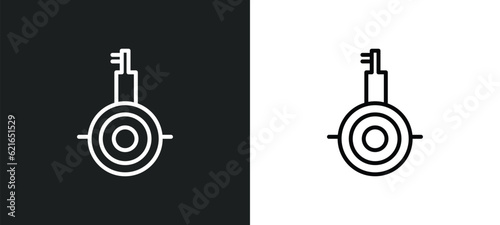 submarine front view outline icon in white and black colors. submarine front view flat vector icon from army collection for web, mobile apps and ui.