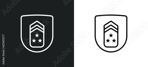 lieutenant outline icon in white and black colors. lieutenant flat vector icon from army collection for web, mobile apps and ui. photo
