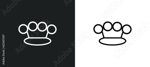 knuckle outline icon in white and black colors. knuckle flat vector icon from army collection for web, mobile apps and ui.