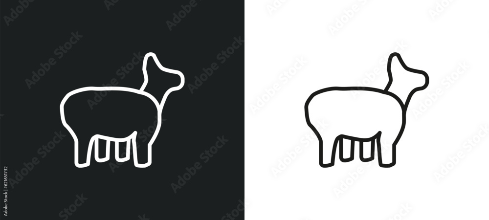 musk outline icon in white and black colors. musk flat vector icon from animals collection for web, mobile apps and ui. - obrazy, fototapety, plakaty 