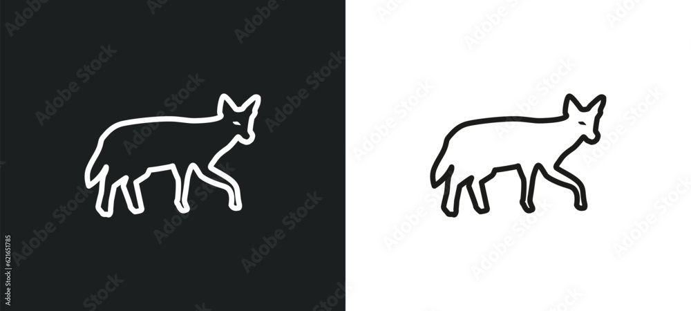 coyote outline icon in white and black colors. coyote flat vector icon from animals collection for web, mobile apps and ui.