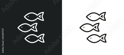 shoal outline icon in white and black colors. shoal flat vector icon from animals collection for web, mobile apps and ui.