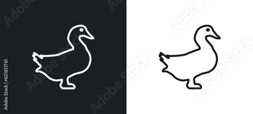 goose outline icon in white and black colors. goose flat vector icon from animals collection for web, mobile apps and ui.
