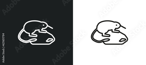 desman outline icon in white and black colors. desman flat vector icon from animals collection for web, mobile apps and ui.