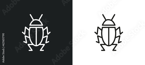 cockroach outline icon in white and black colors. cockroach flat vector icon from animals collection for web, mobile apps and ui.