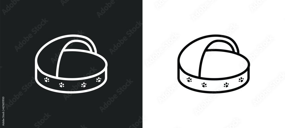 Fototapeta premium outline icon in white and black colors. flat vector icon from collection for web, mobile apps and