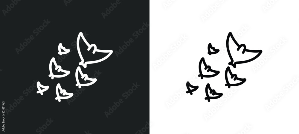 Fototapeta premium outline icon in white and black colors. flat vector icon from collection for web, mobile apps and