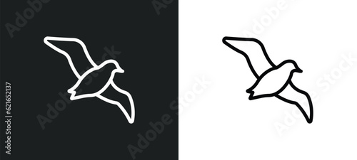 albotros outline icon in white and black colors. albotros flat vector icon from animals collection for web  mobile apps and ui.
