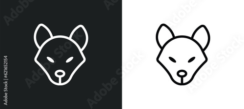 hyena outline icon in white and black colors. hyena flat vector icon from animals collection for web, mobile apps and ui.