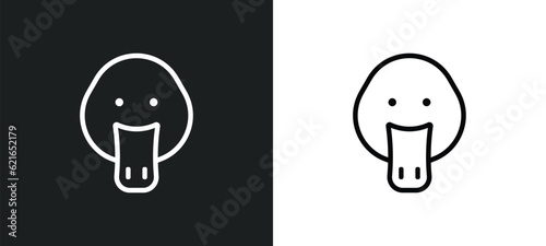 platypus outline icon in white and black colors. platypus flat vector icon from animals collection for web, mobile apps and ui.