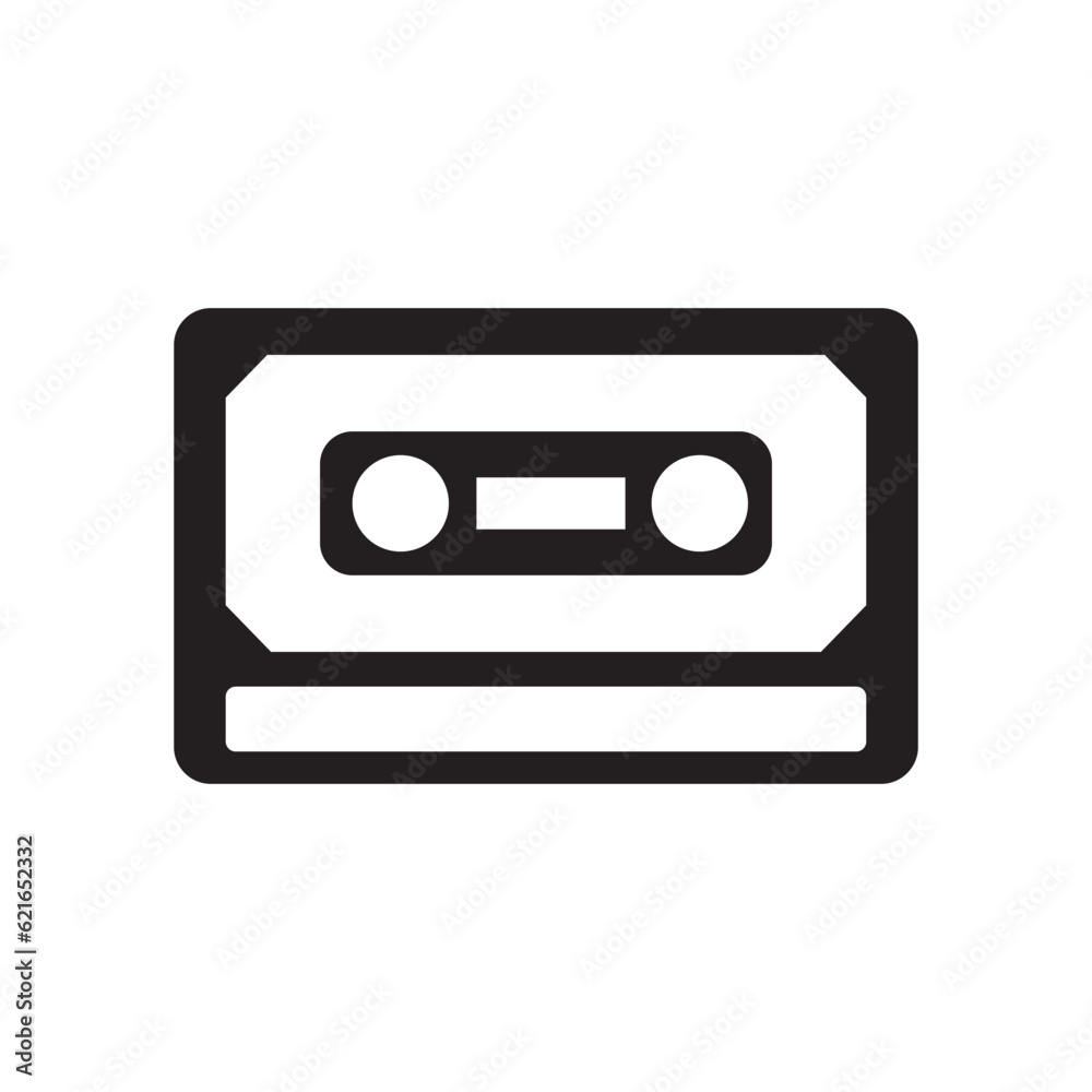 tape cassette icon logo vector design template